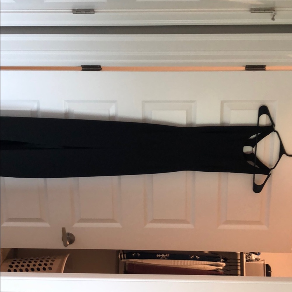 Xenia long black maxi dress with middle slit